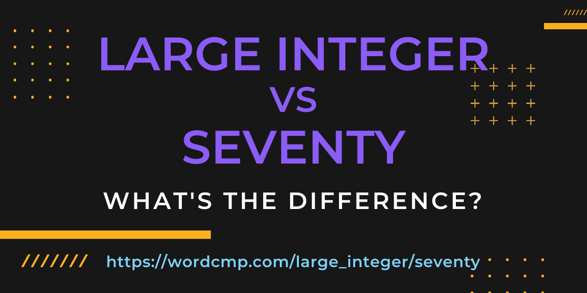 Difference between large integer and seventy