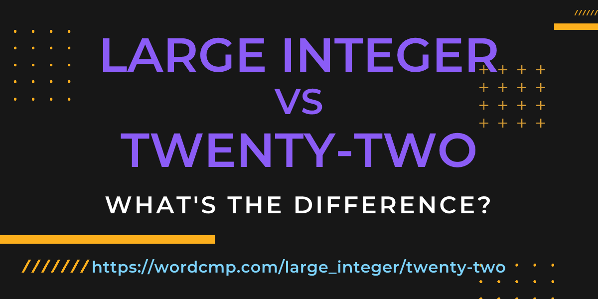 Difference between large integer and twenty-two