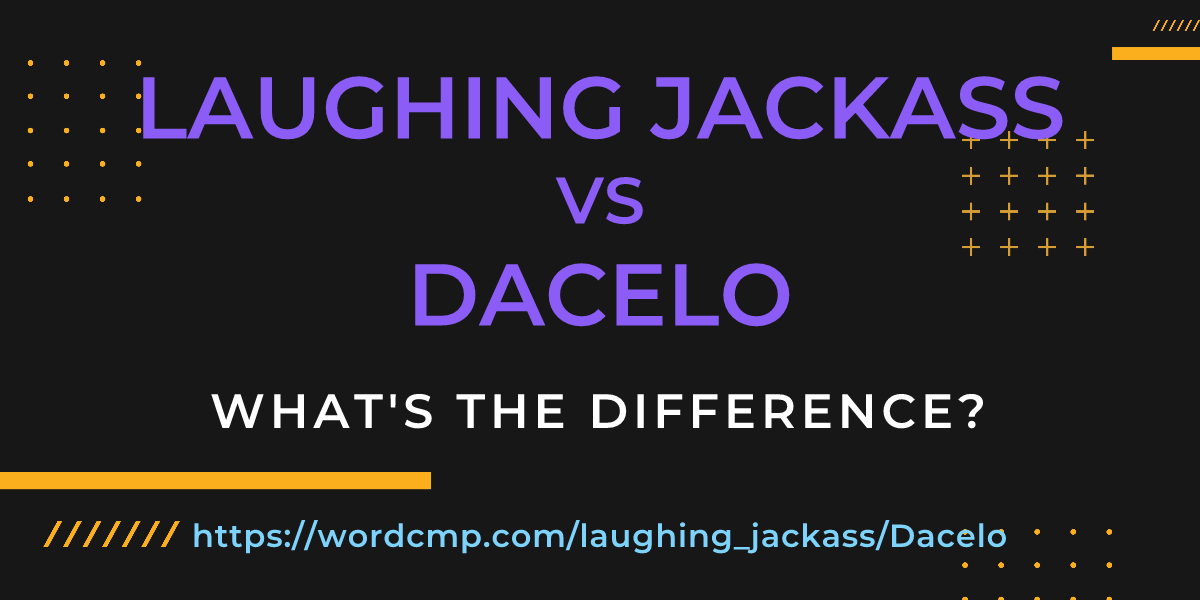 Difference between laughing jackass and Dacelo