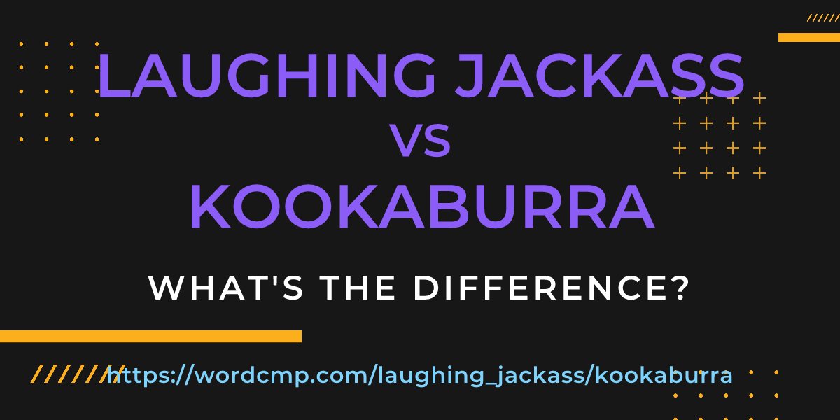 Difference between laughing jackass and kookaburra