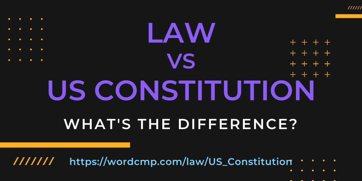 Difference between law and US Constitution