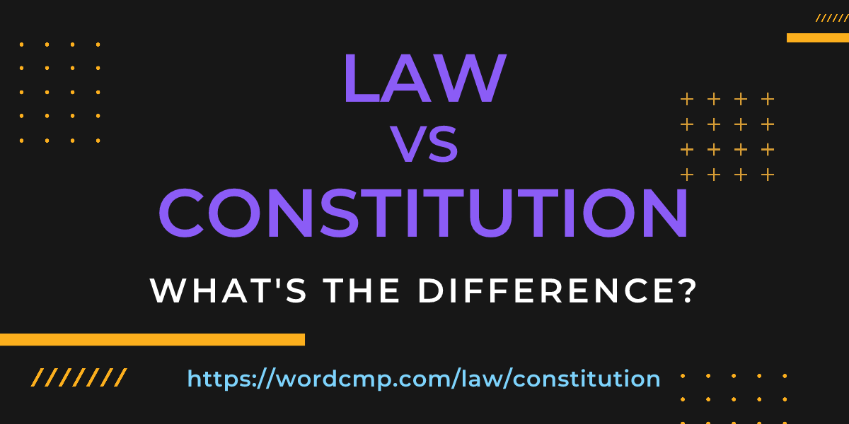 Difference between law and constitution