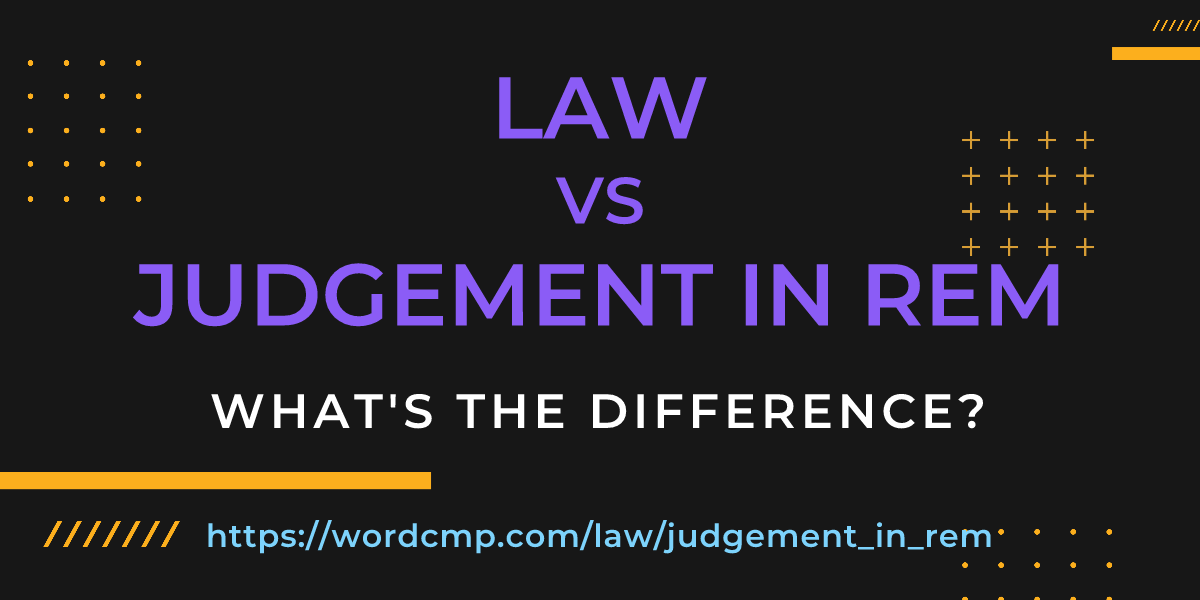 Difference between law and judgement in rem