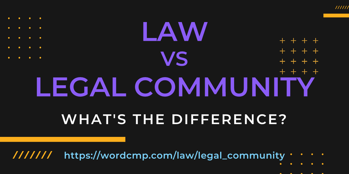 Difference between law and legal community