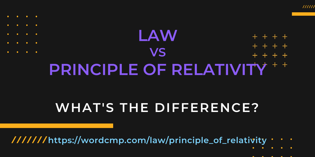 Difference between law and principle of relativity