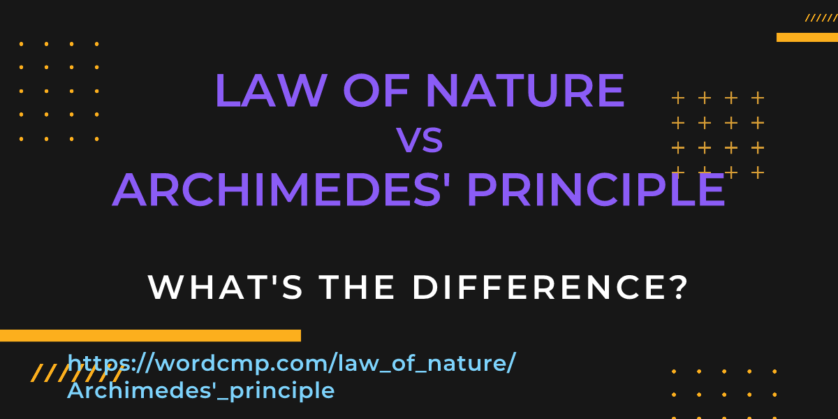 Difference between law of nature and Archimedes' principle