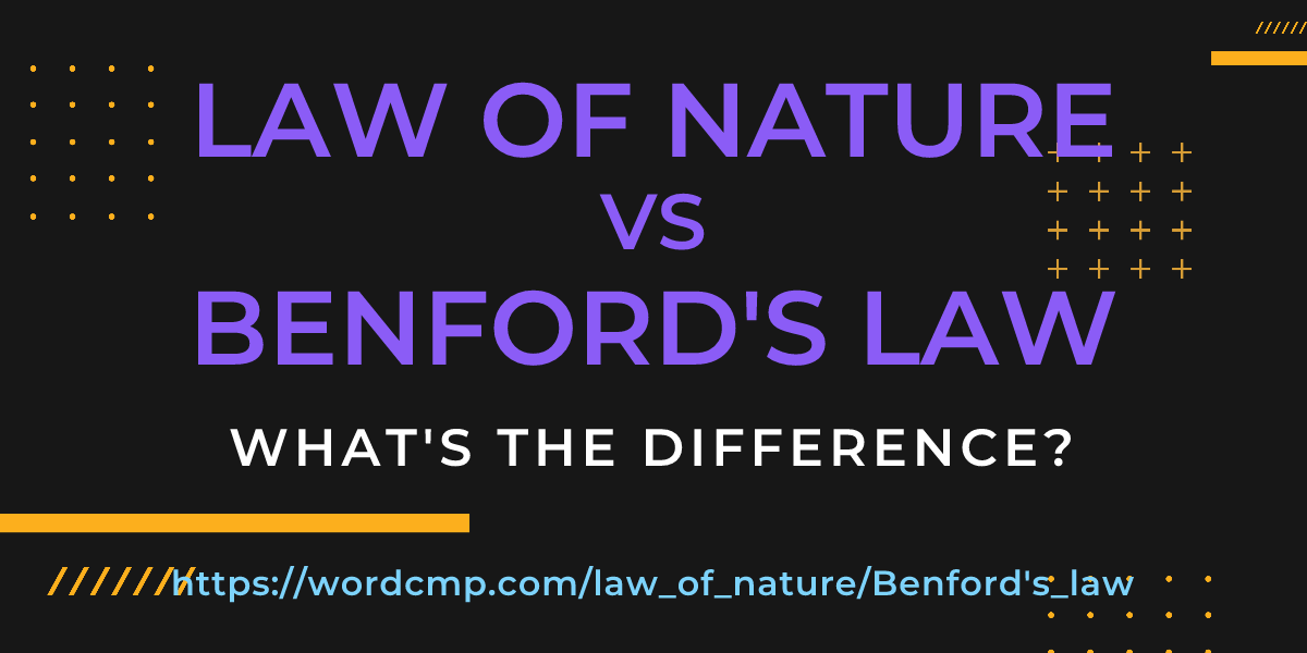 Difference between law of nature and Benford's law
