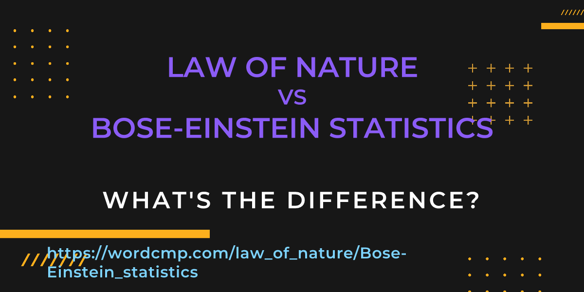 Difference between law of nature and Bose-Einstein statistics