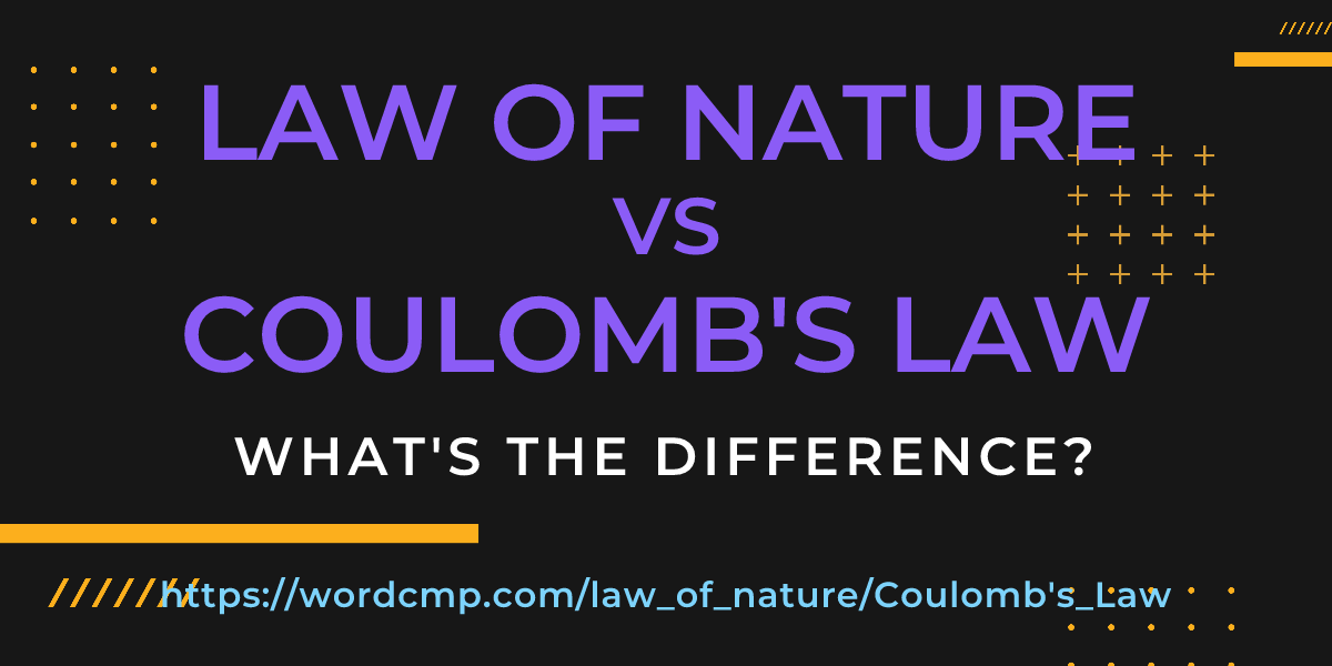 Difference between law of nature and Coulomb's Law