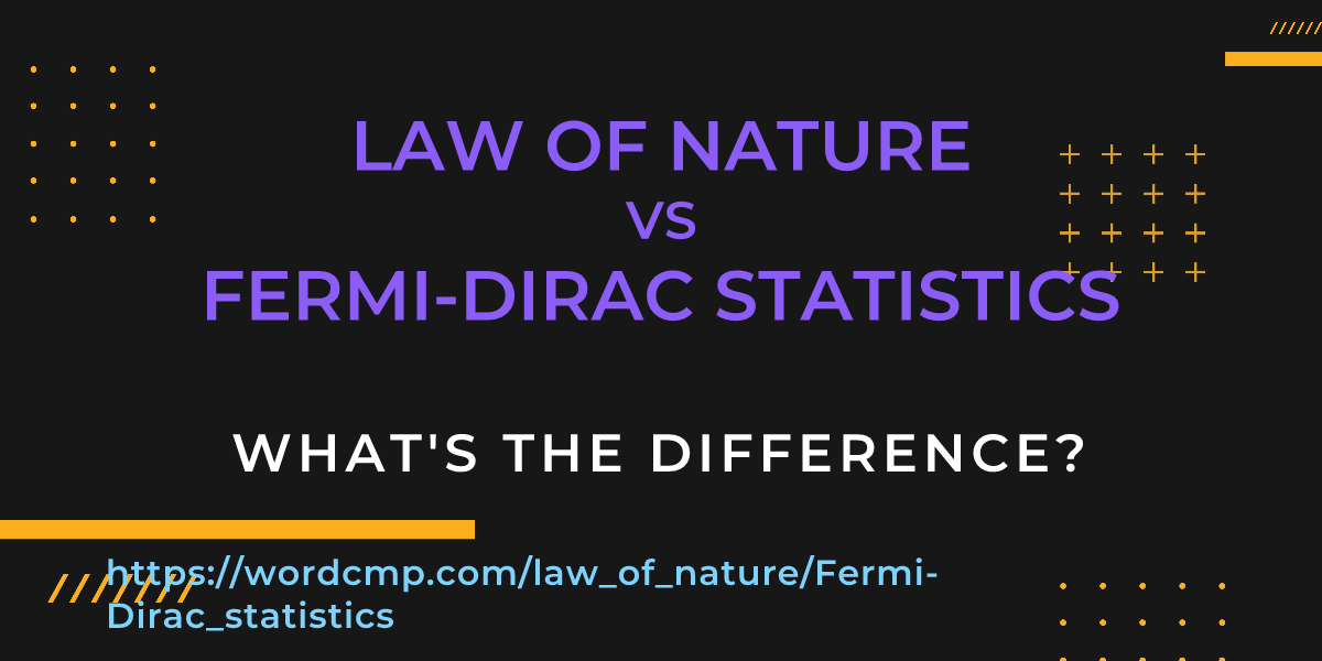 Difference between law of nature and Fermi-Dirac statistics