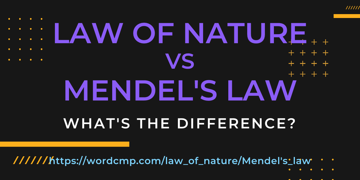 Difference between law of nature and Mendel's law