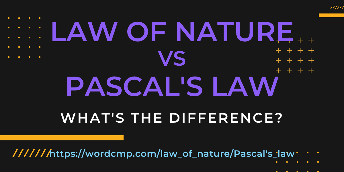 Difference between law of nature and Pascal's law