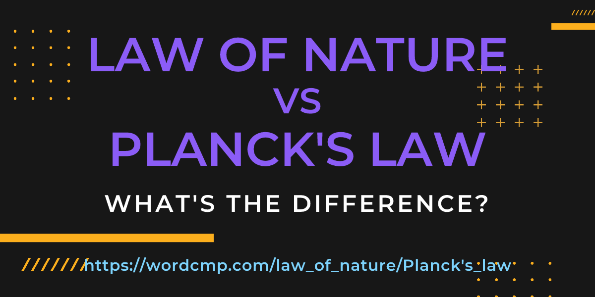 Difference between law of nature and Planck's law