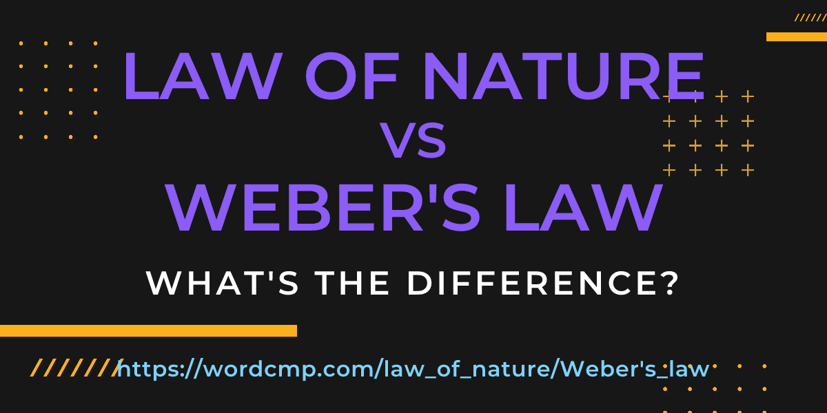 Difference between law of nature and Weber's law