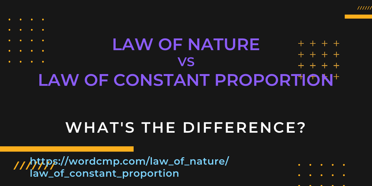 Difference between law of nature and law of constant proportion