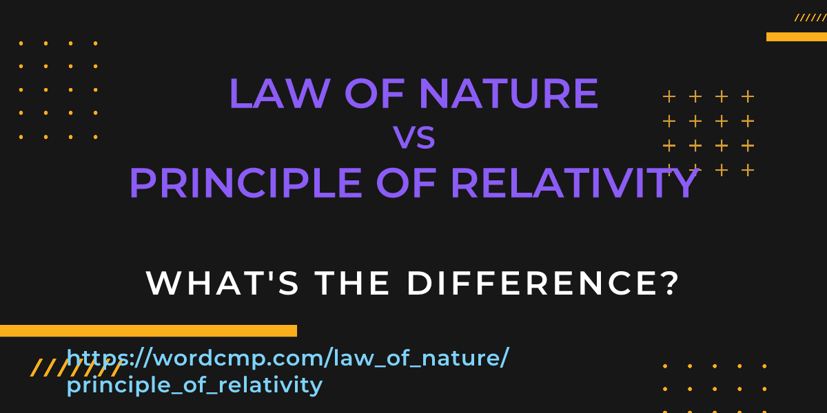 Difference between law of nature and principle of relativity