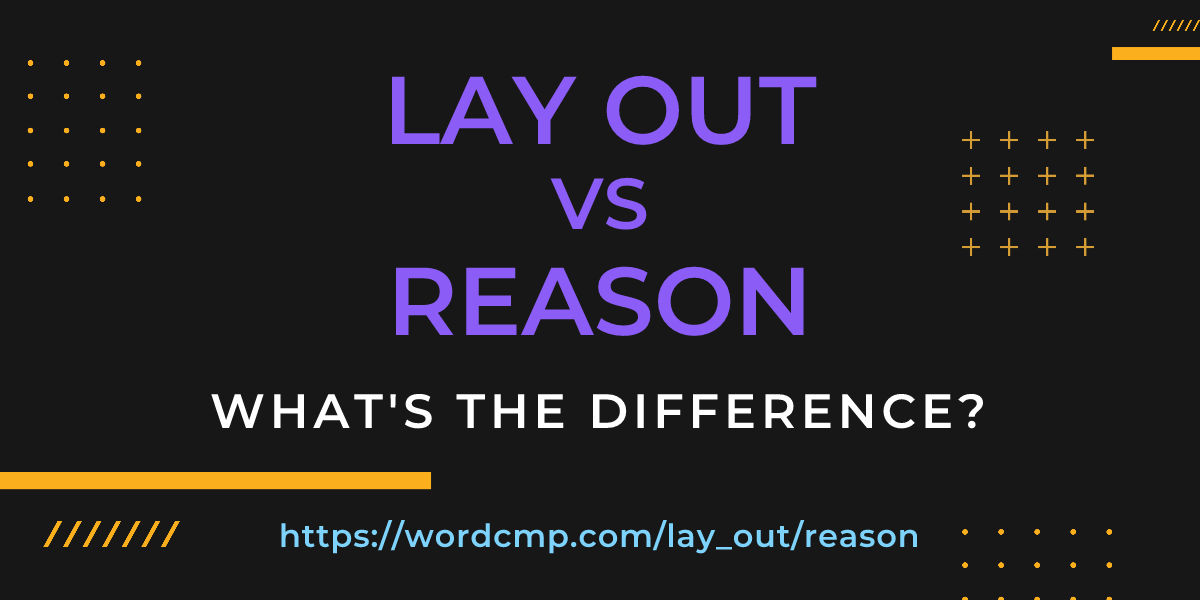 Difference between lay out and reason