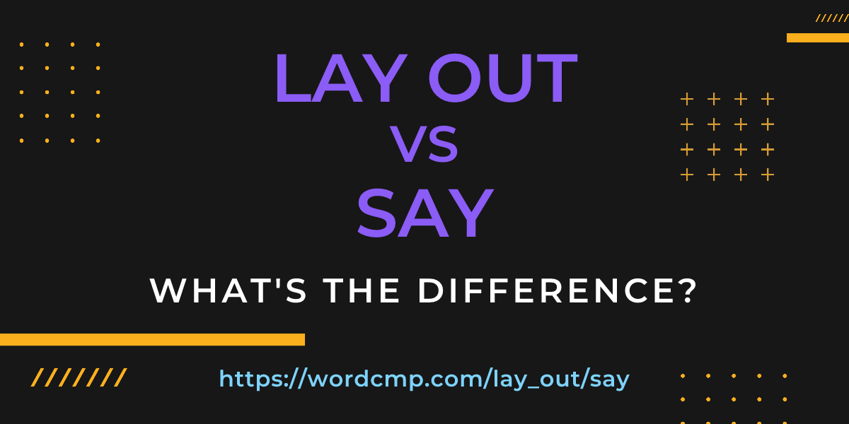 Difference between lay out and say