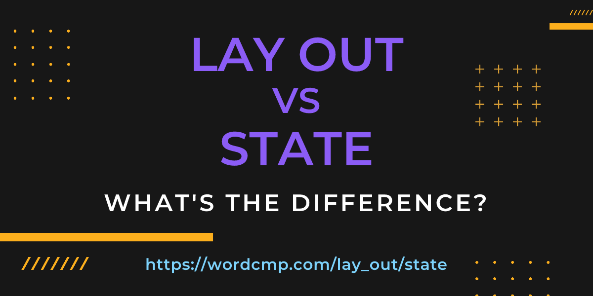 Difference between lay out and state