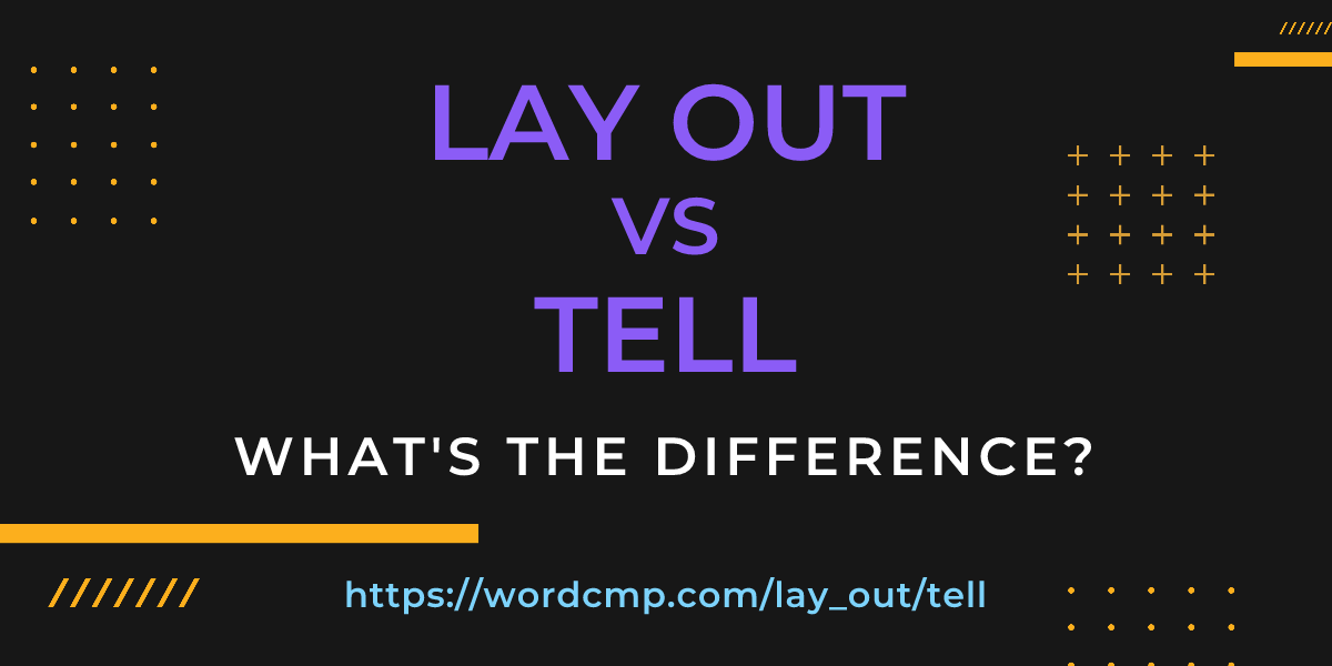 Difference between lay out and tell