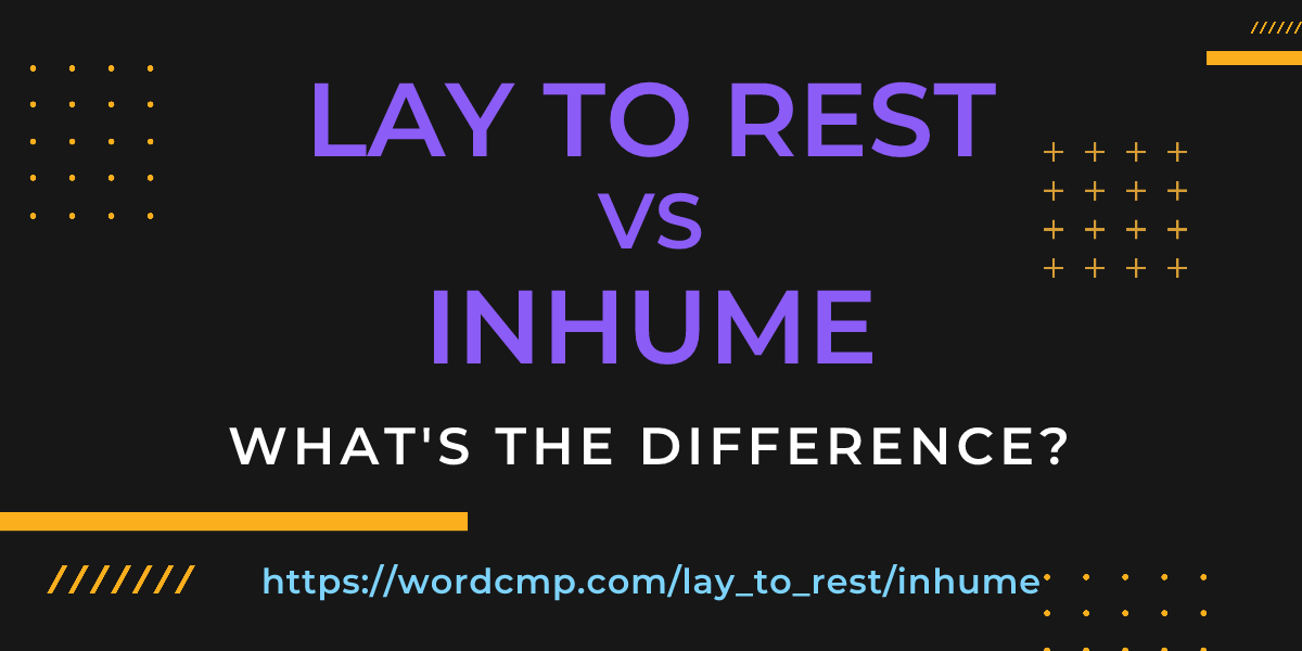 Difference between lay to rest and inhume