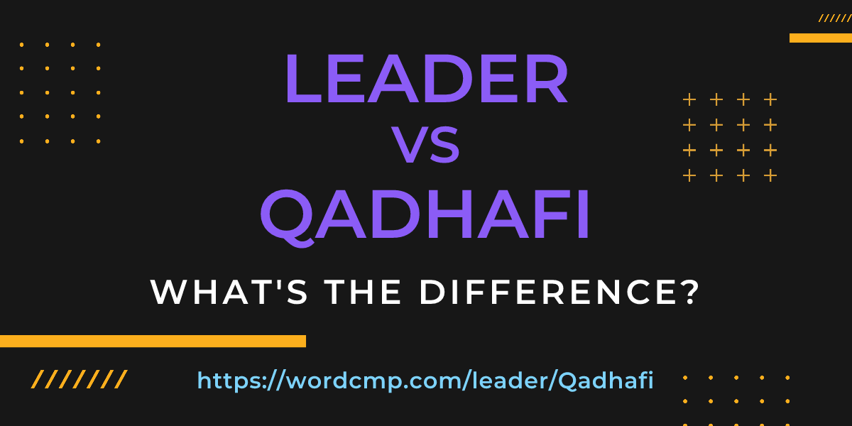 Difference between leader and Qadhafi
