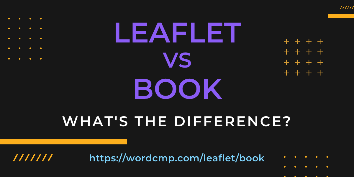 Difference between leaflet and book