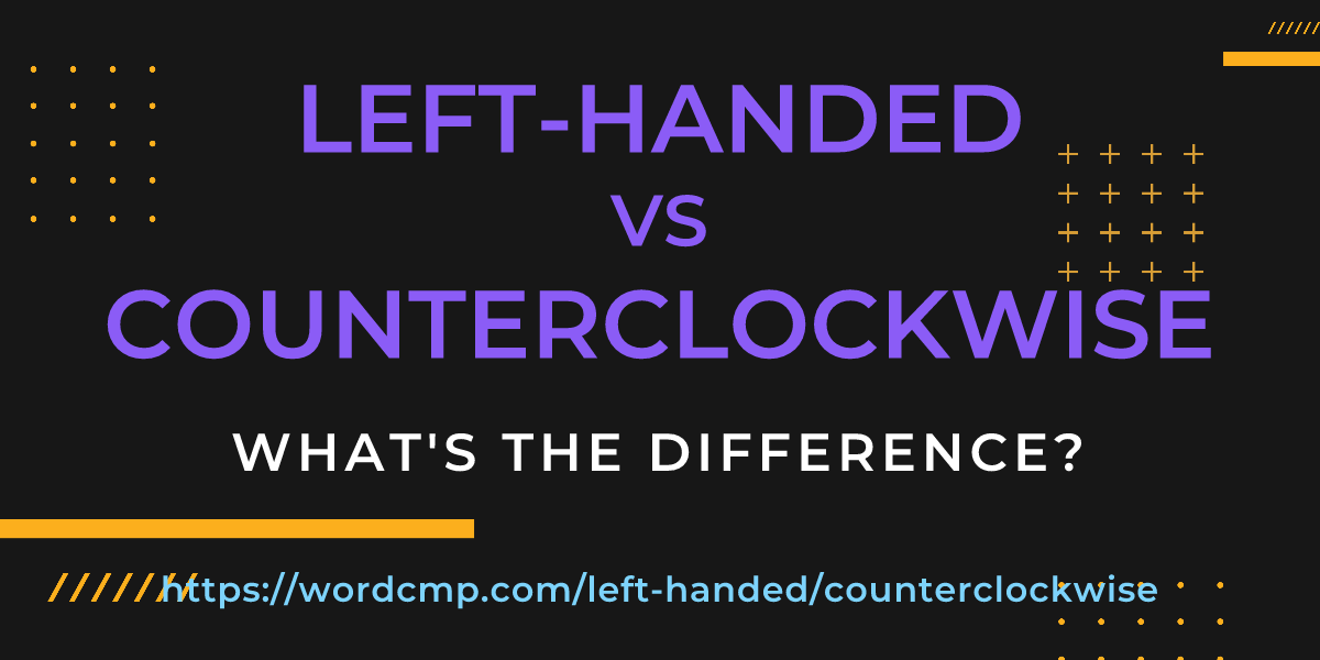 Difference between left-handed and counterclockwise