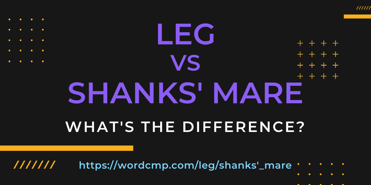 Difference between leg and shanks' mare