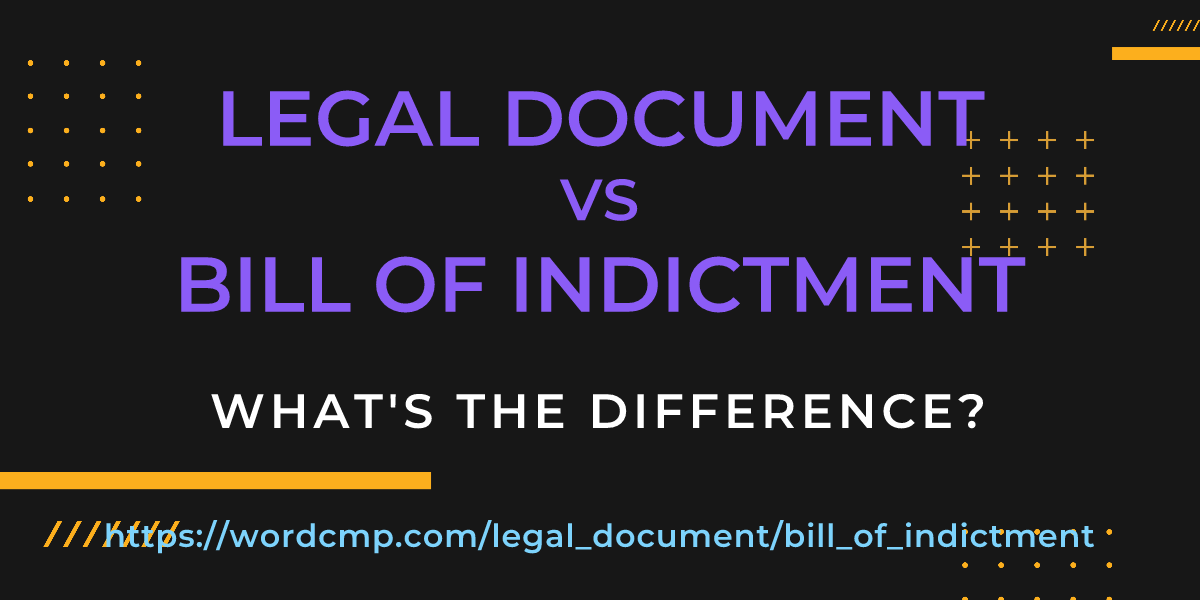Difference between legal document and bill of indictment
