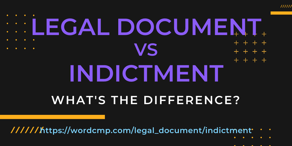 Difference between legal document and indictment