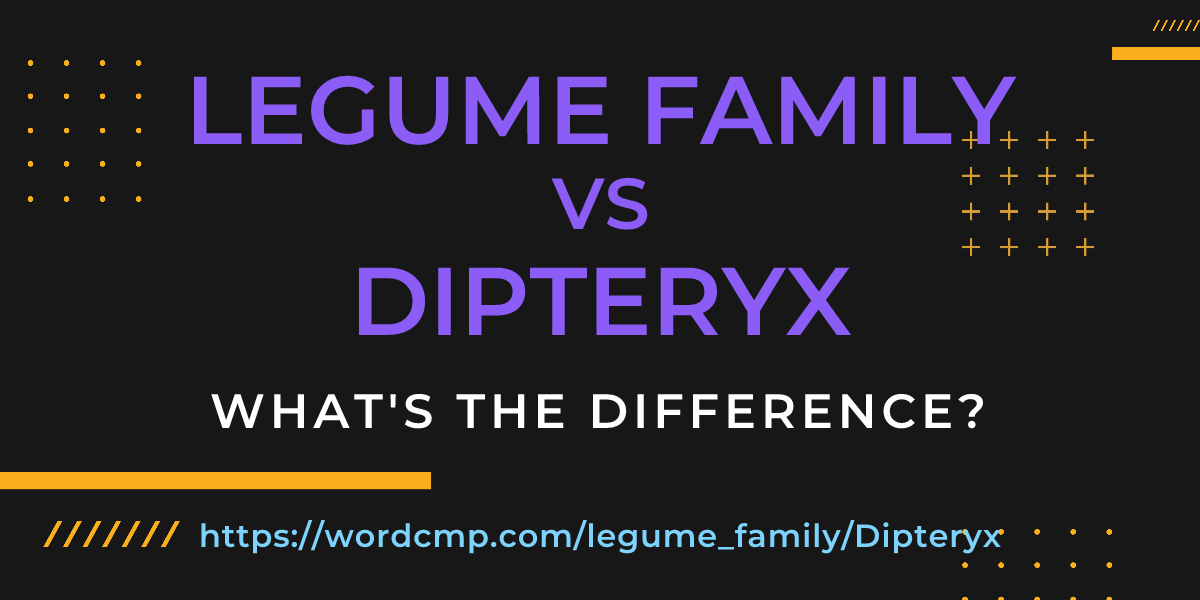 Difference between legume family and Dipteryx