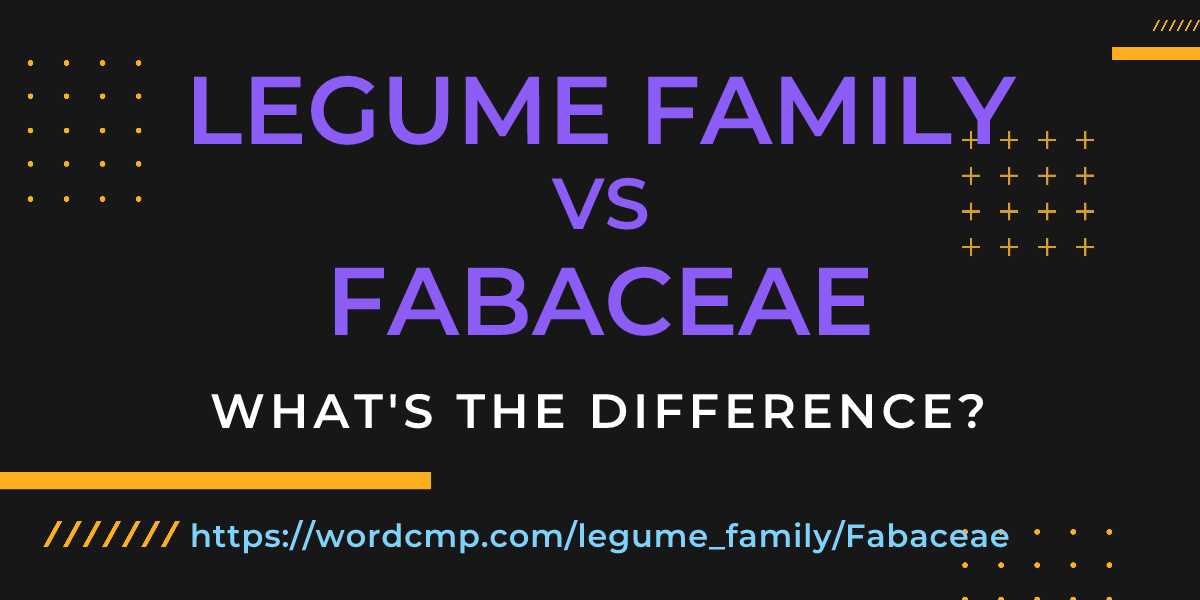 Difference between legume family and Fabaceae