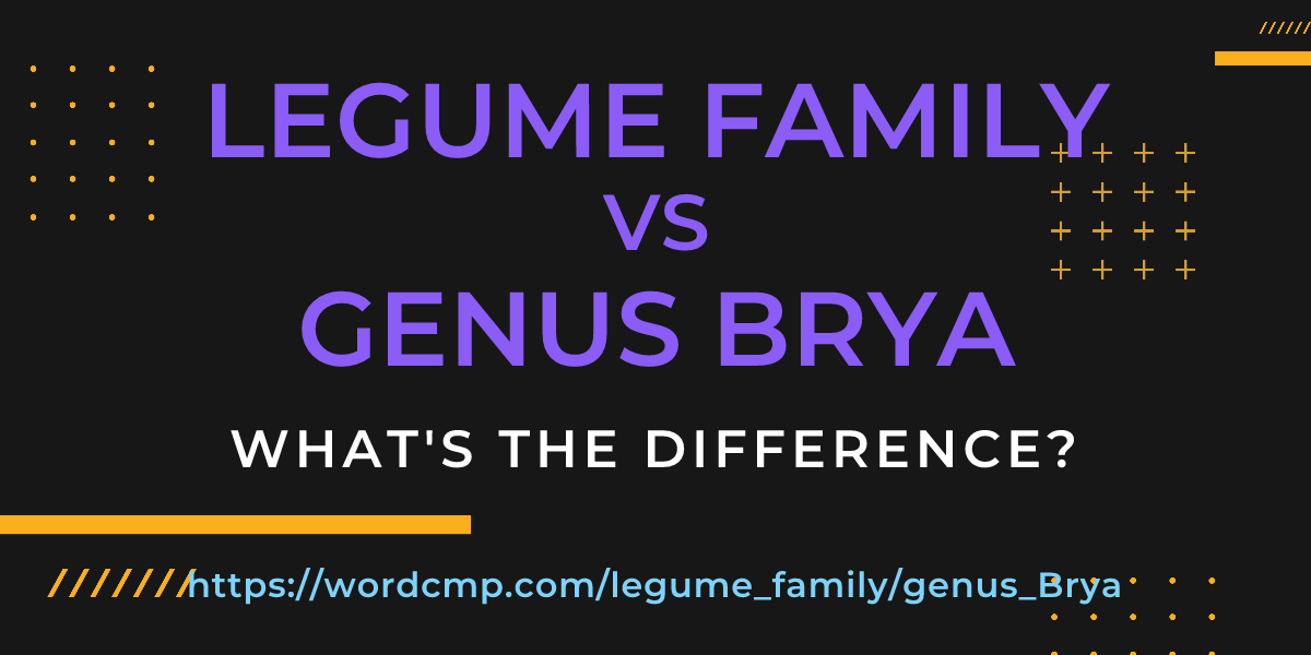 Difference between legume family and genus Brya