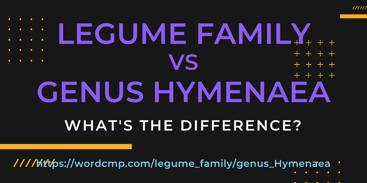 Difference between legume family and genus Hymenaea