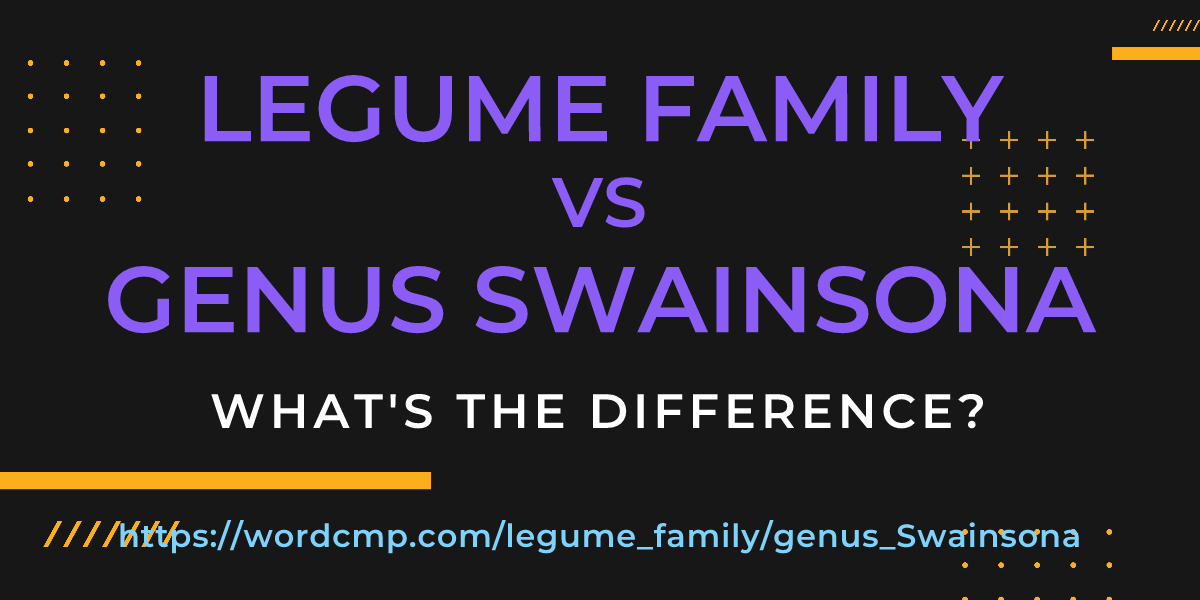 Difference between legume family and genus Swainsona