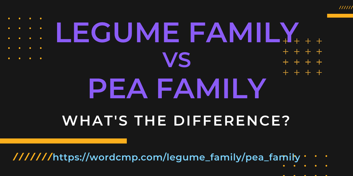 Difference between legume family and pea family
