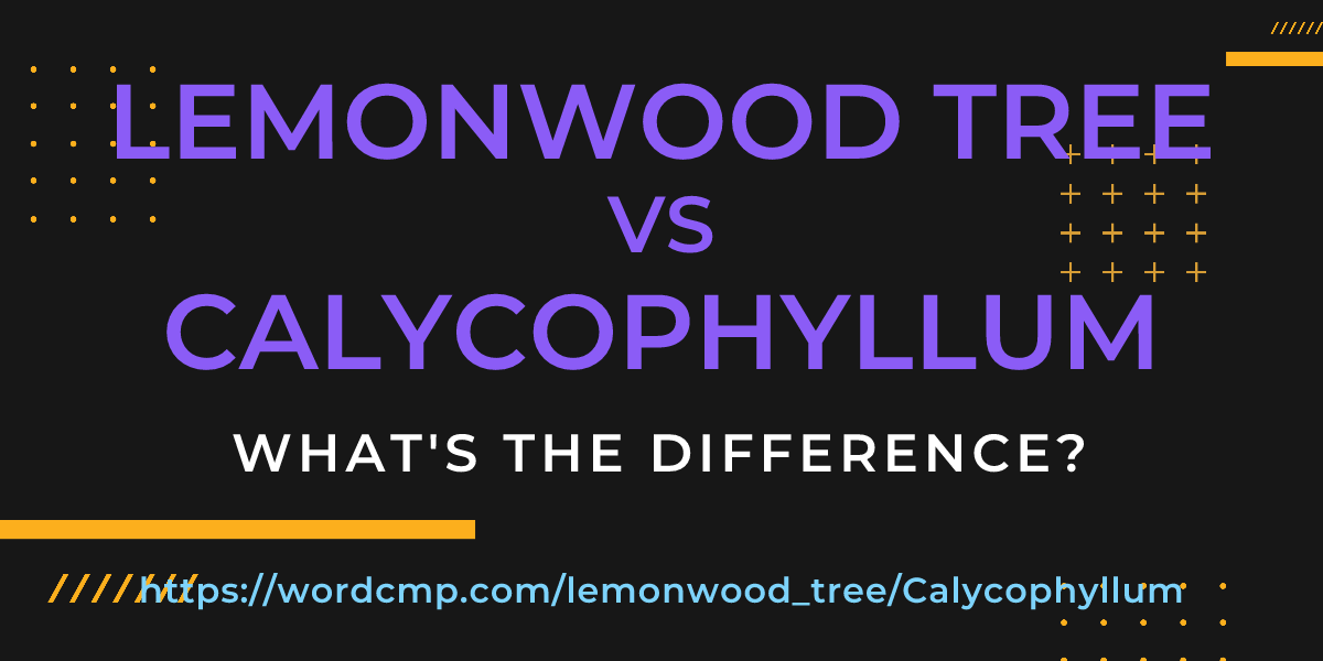 Difference between lemonwood tree and Calycophyllum