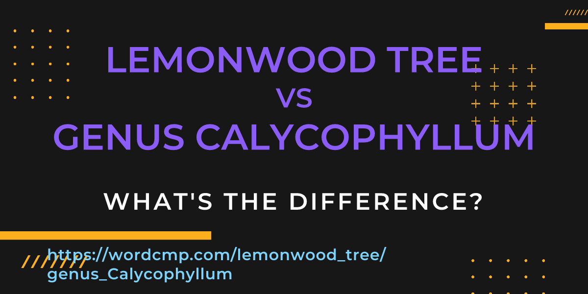 Difference between lemonwood tree and genus Calycophyllum