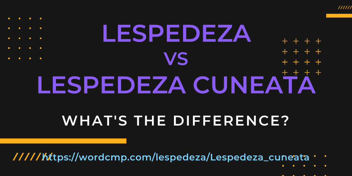 Difference between lespedeza and Lespedeza cuneata