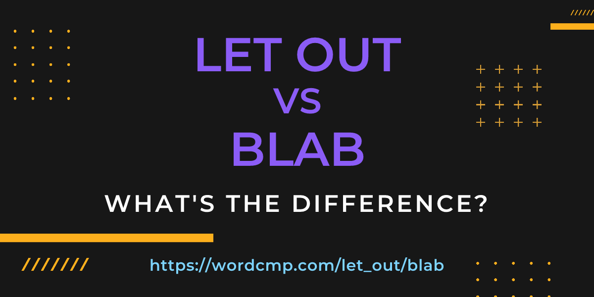 Difference between let out and blab