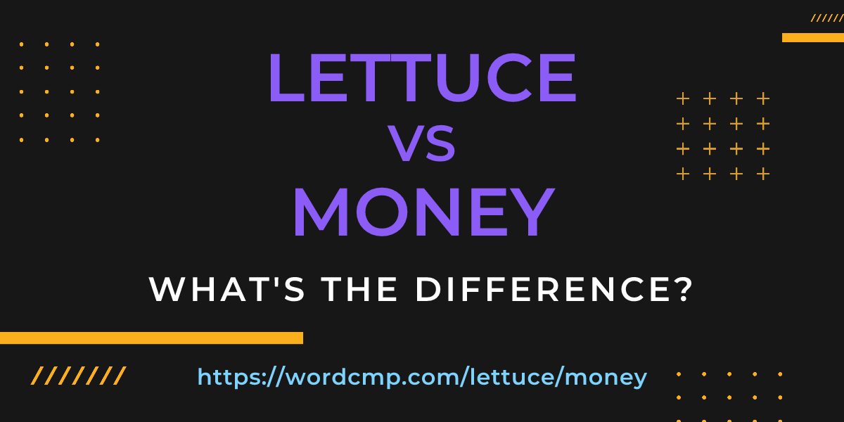 Difference between lettuce and money