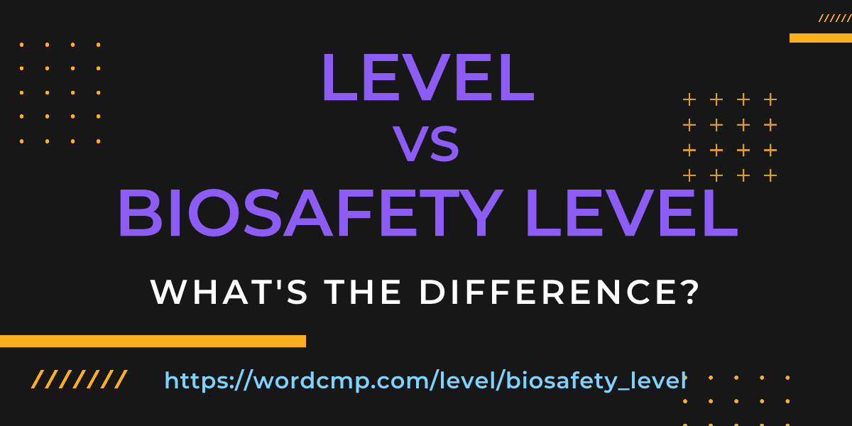 Difference between level and biosafety level