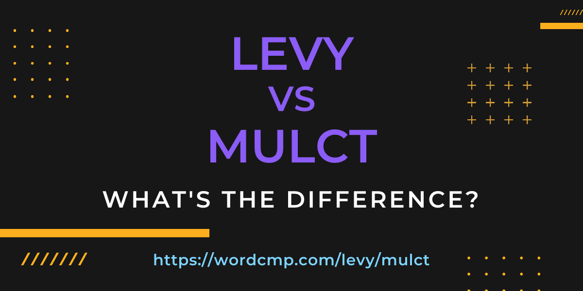 Difference between levy and mulct