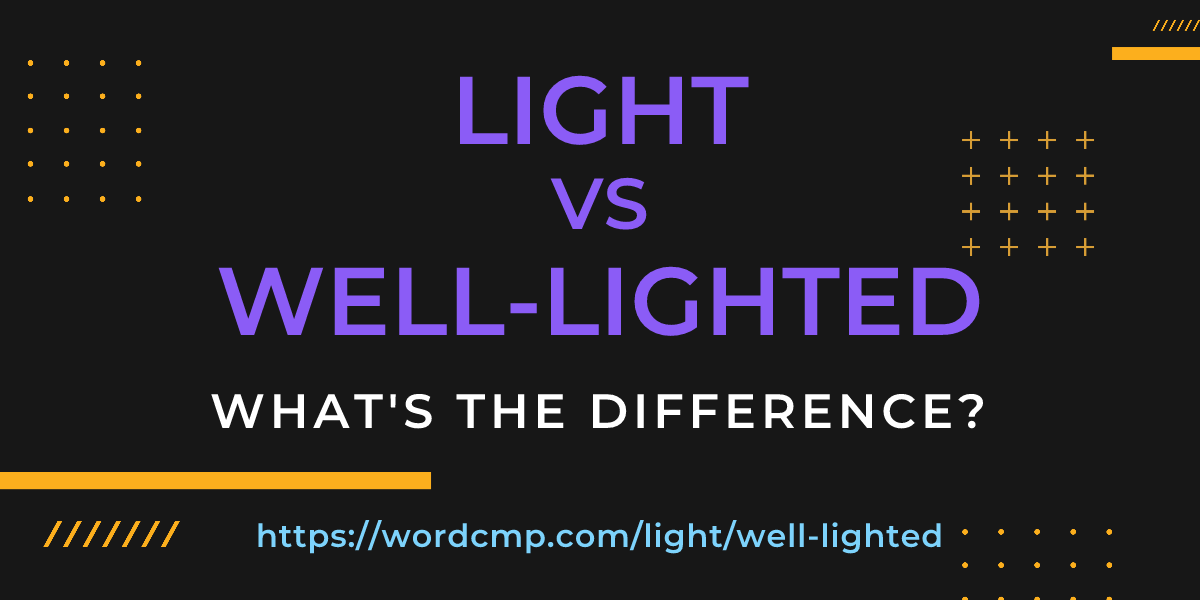 Difference between light and well-lighted
