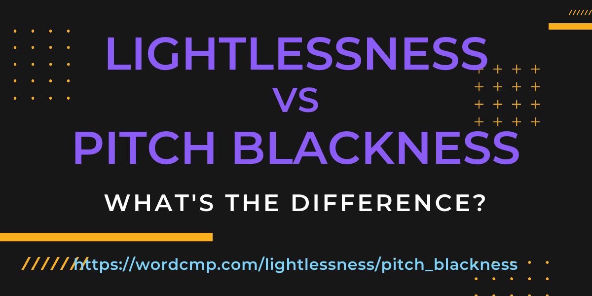 Difference between lightlessness and pitch blackness