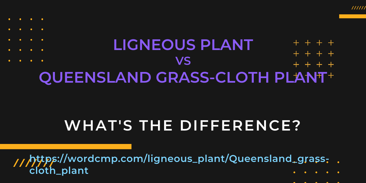 Difference between ligneous plant and Queensland grass-cloth plant