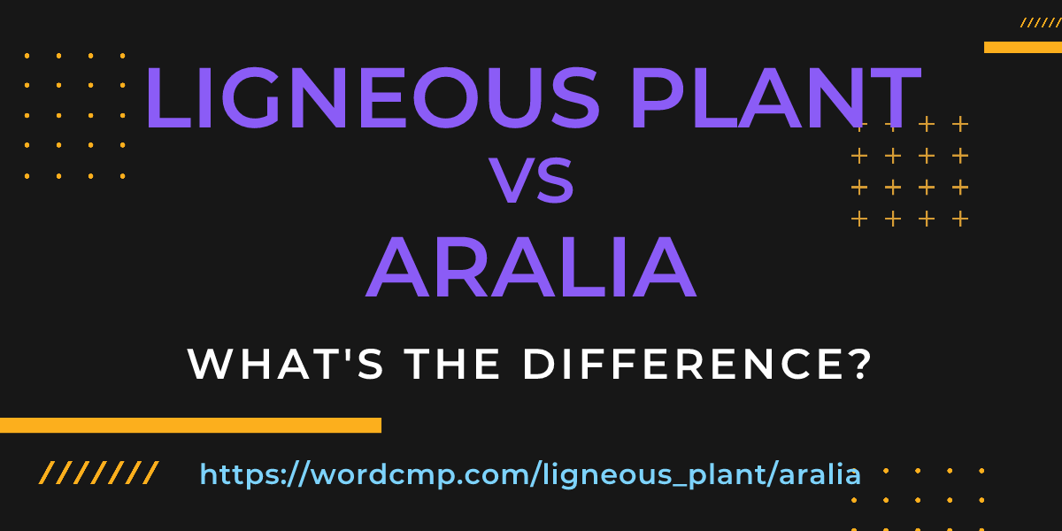 Difference between ligneous plant and aralia