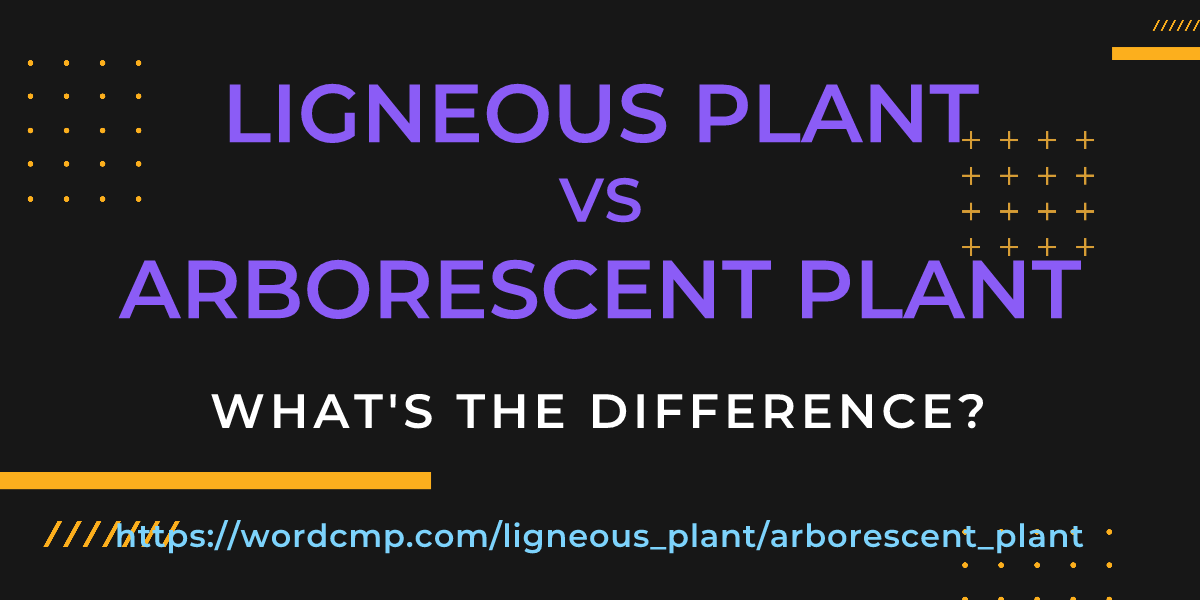 Difference between ligneous plant and arborescent plant