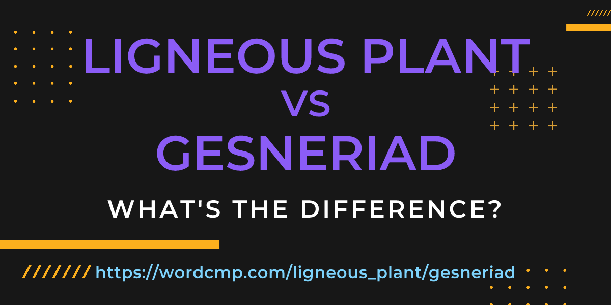 Difference between ligneous plant and gesneriad